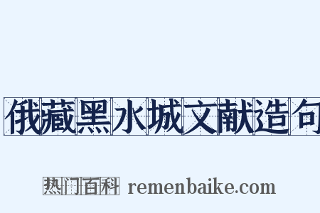 俄藏黑水城文献造句是什么意思的图片